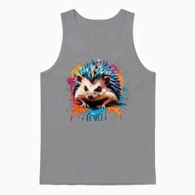 Retro Style Hedgehog Unisex Tank Top - Sport Grey