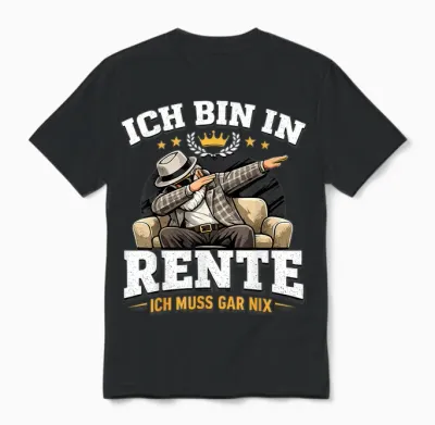 Rente 2026 Ruhestand Pension Pensionär Lustiges Rentner Unisex T-Shirt - Black