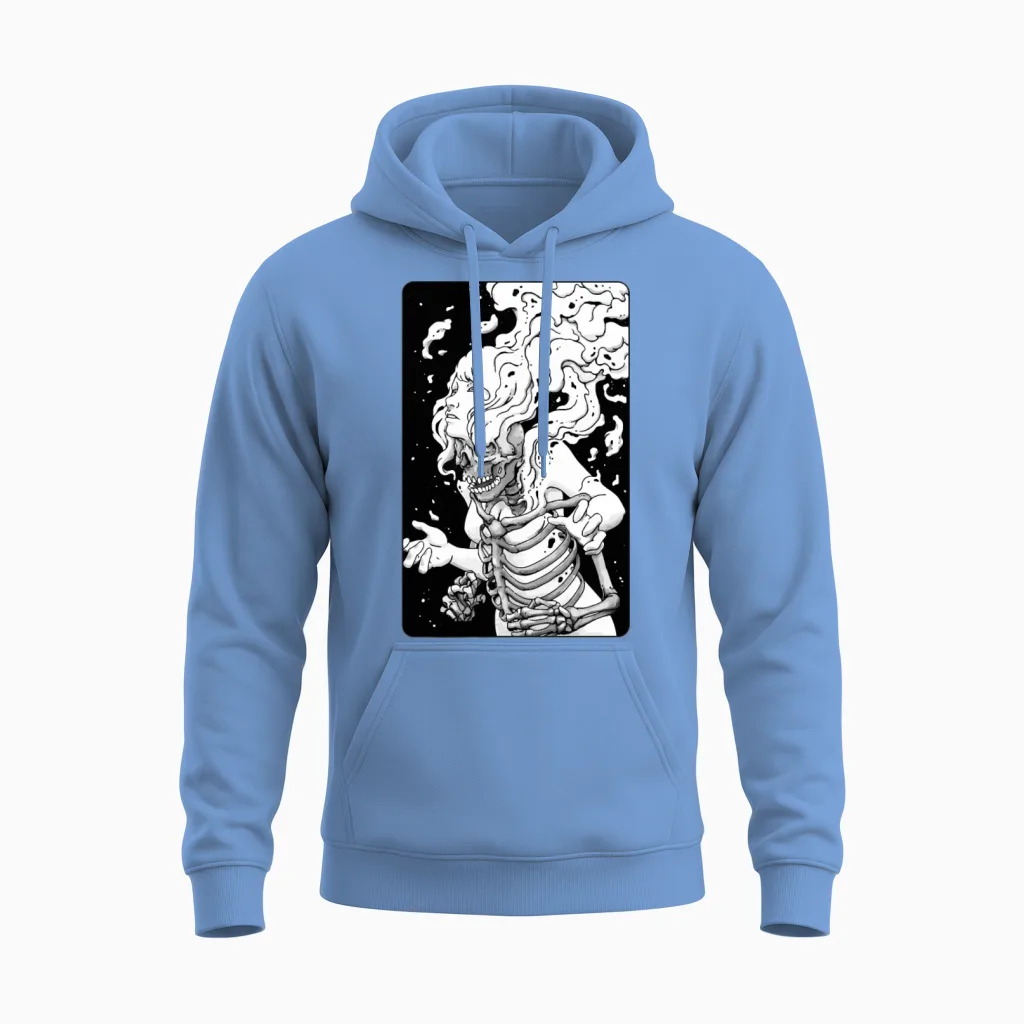 Psyche Skull Halloween Unisex Hoodie in Carolina Blue