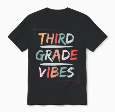 Third Grade Vibes 3rd Grade Retro Unisex T-Shirt - Black