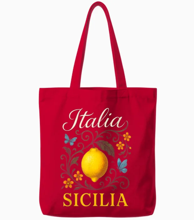 Italia Sicilia - Sicilia Italienisches Souvenir Tote Bags in Red