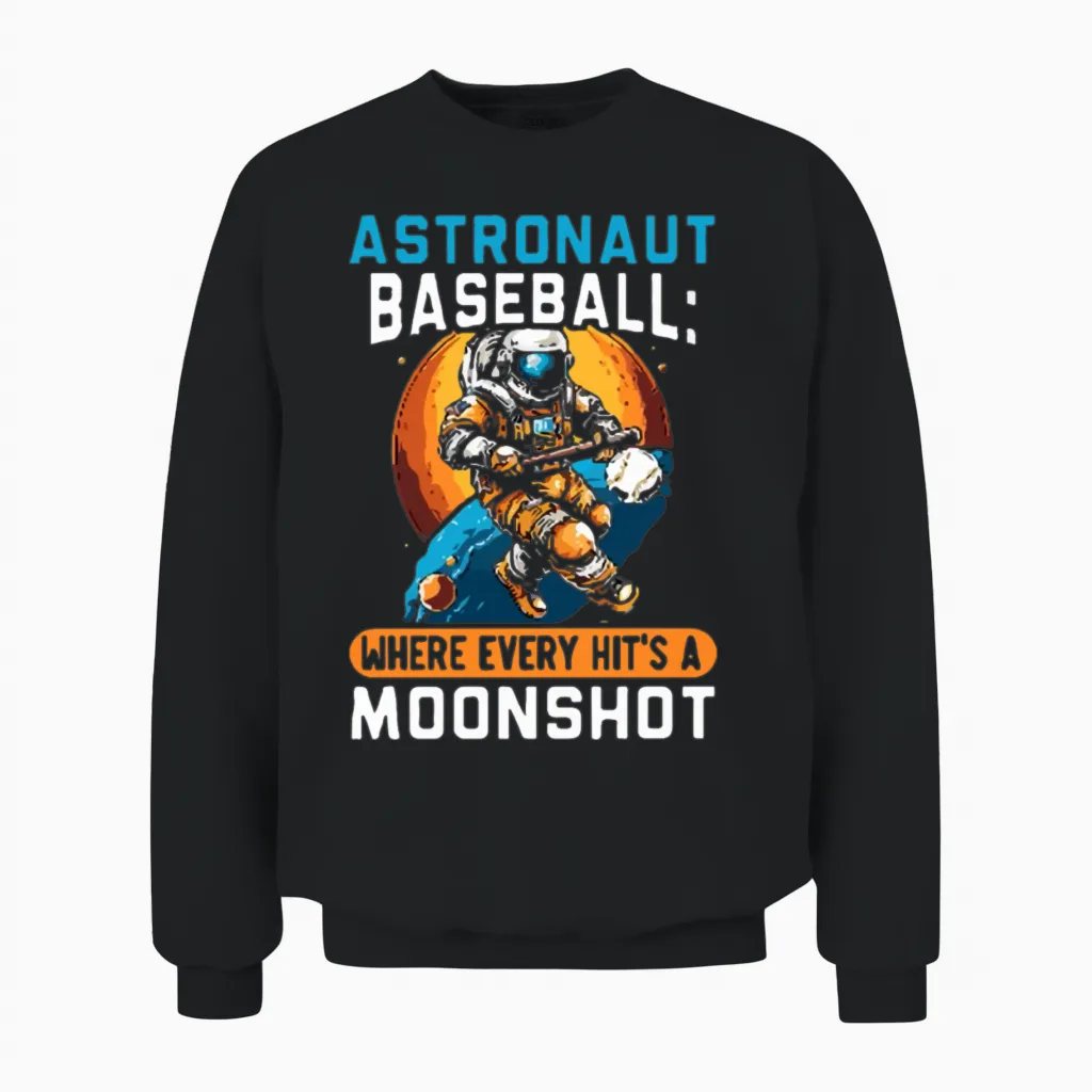 Astronaut Baseball & Softball Unisex Sweatshirt in Black