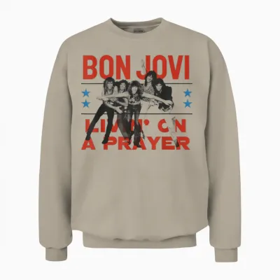Official Bon Jovi Livin' on a Prayer Unisex Sweatshirt - Sand