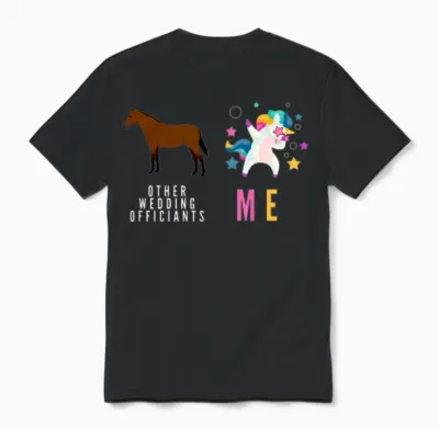 Funny Wedding Officiant Gift Unisex T-Shirt - Black