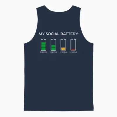 Funny Introvert Humor Unisex Tank Top - Navy