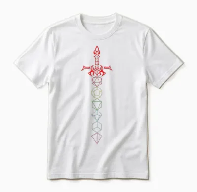 Dice Set Sword - Rpg Tabletop Games D20 Tabletop Unisex T-Shirt - White