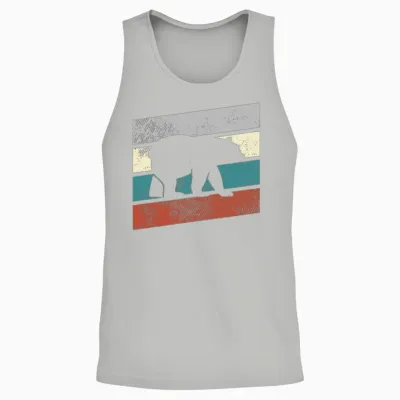 Bear Retro Unisex Tank Top - Ash