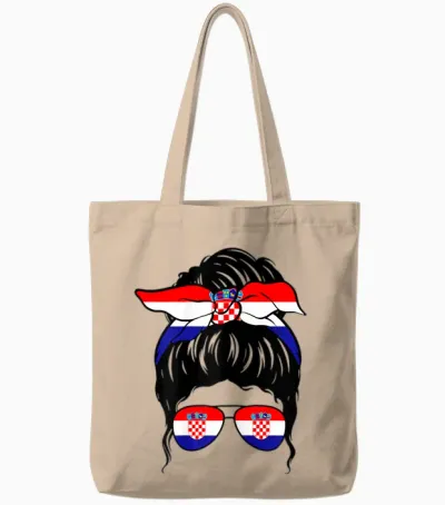 Kroatisches Mädchen Kroatien Kroatische Flagge Stolze Kroatische Frau Tote Bags - Natural