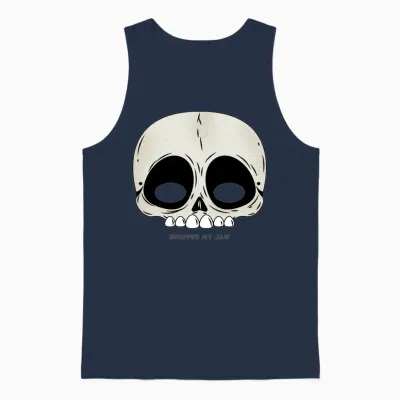 Funny Skull Unisex Tank Top - Navy