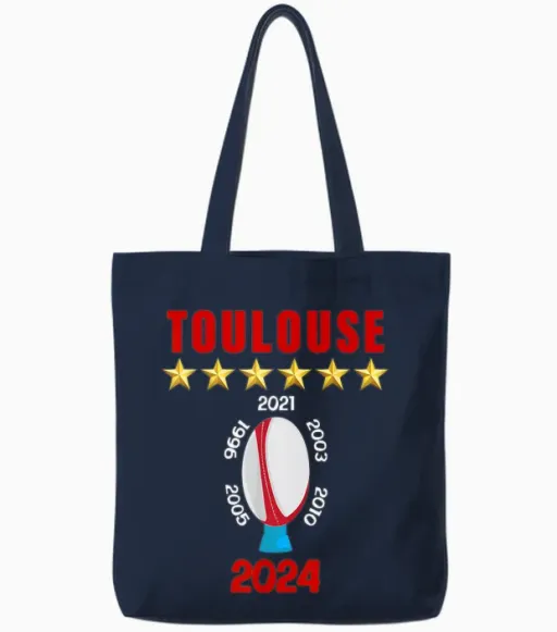 Toulouse Rugit Supporter Pride Gift Man Woman Child T-Shirt, Black, S Tote Bags - Navy
