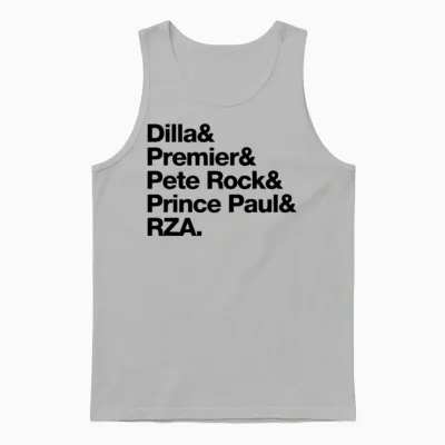 J Dilla Premier Pete Rock Prince Paul Rza Helvetic Unisex Tank Top - Ash