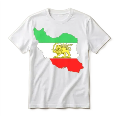 Persian Lion & Iran Map Unisex T-Shirt - White