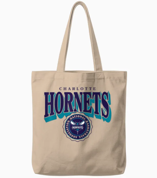 Nba - Charlotte Hornets - Blason Bombé Tote Bags in Natural