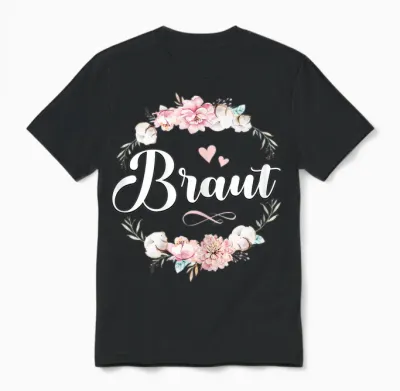 Women's Bridal T-Shirt Jga Women Bride Shirt Party Poltern Bridal T-Shirt, Black Unisex T-Shirt - Black
