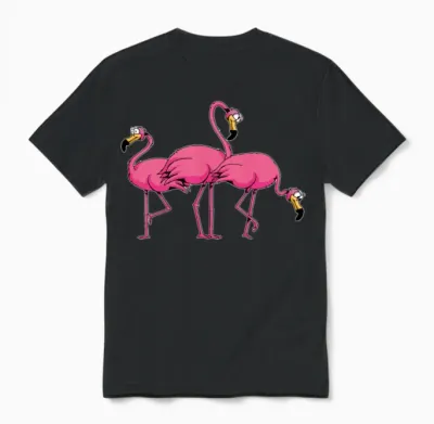 Funny Flamingo Unisex T-Shirt - Black