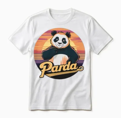 Funny Panda Retro Vintage Unisex T-Shirt - White