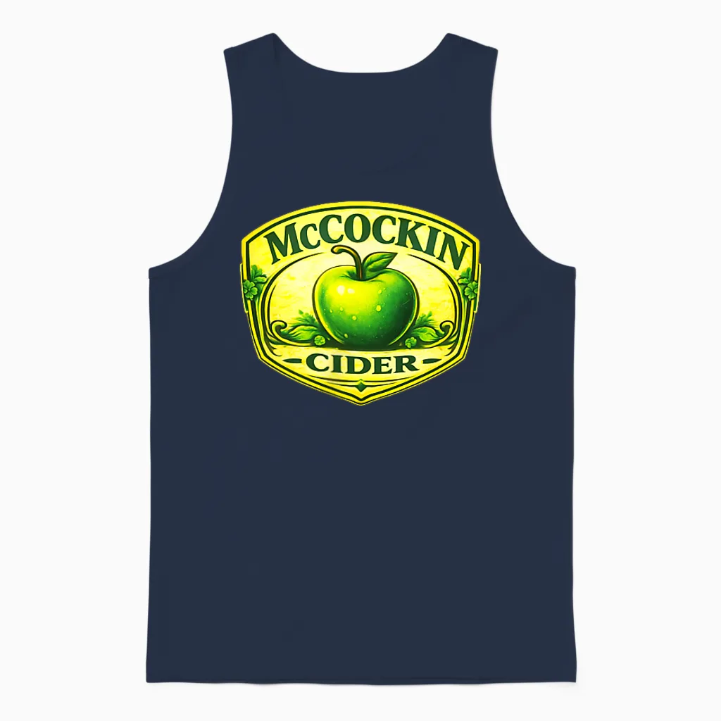 Mccockin Cider St Patrick’s Day Edition Irish Double Sided Unisex Tank Top in Navy