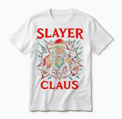 Slayer Claus Blegh Santa Metal Unisex T-Shirt - White