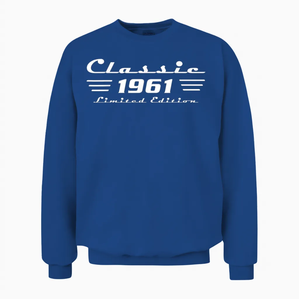 1961 Birthday Man 65th Decoration Funny 65s 65th Birthday Unisex Sweatshirt in Royal
