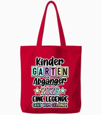 Kinder Kita Abgänger 2026 Kindergarten Geschafft Tote Bags - Red