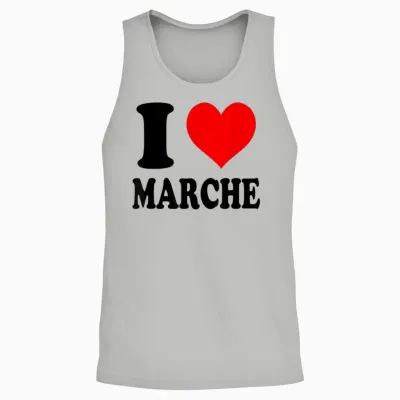 I Love Marche Italie Unisex Tank Top - Ash