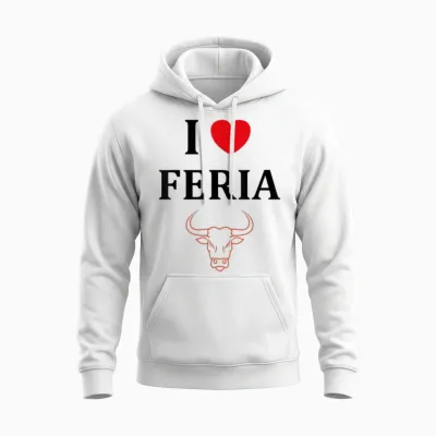 Humour Féria Basque Dax Bayonne Fêtes I Love Feria Unisex Hoodie - White