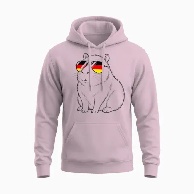 Deutsche Flagge Capybara Deutsch Deutschland Wasserschweine Unisex Hoodie - Light Pink