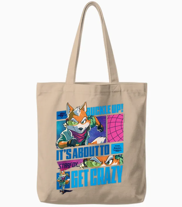 The Super Mario Galaxy Movie Starfox Buckle Up Action Tote Bags in Natural
