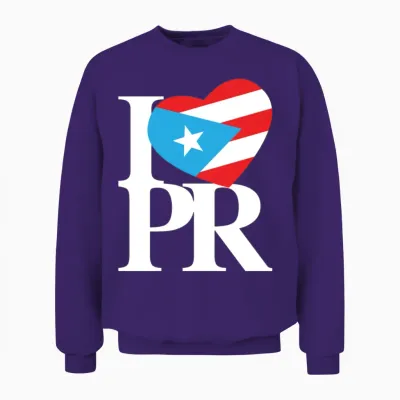 I Love Pr Retro Unisex Sweatshirt - Purple