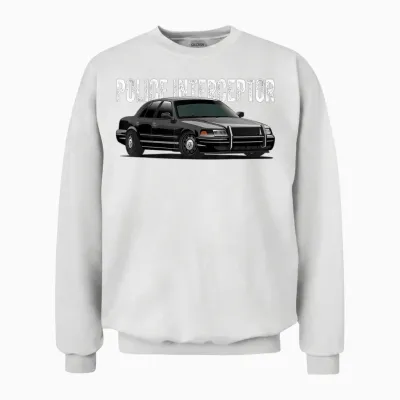 Police Interceptor Crown Vic Patrol Auto Unisex Sweatshirt - White