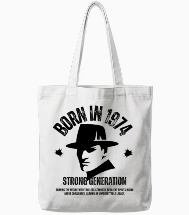 Born in 1974- Strong Generation-Legends Tote Bags in White