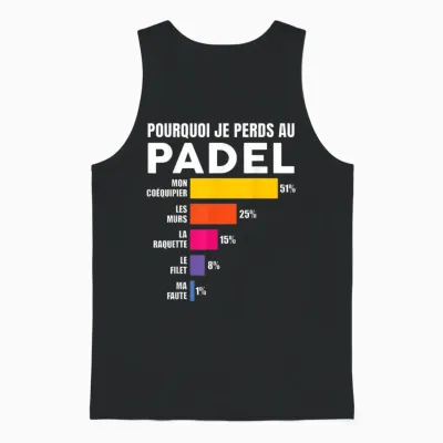 Padel Tennis T-Shirt - Padel Padel Humor Man Woman T-Shirt, Blue, S Unisex Tank Top - Black