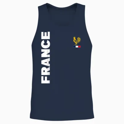 France Flag Supporter France T-Shirt, Blue, S Unisex Tank Top - Navy