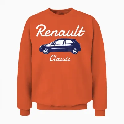 Renault Clio Car Classic Hatchback Unisex Sweatshirt - Orange