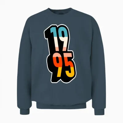 1995 Retro Stripes Unisex Sweatshirt - Dark Heather