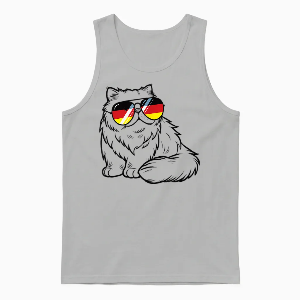 Deutsche Flagge Katze Deutsch Deutschland Katzen Unisex Tank Top in Ash