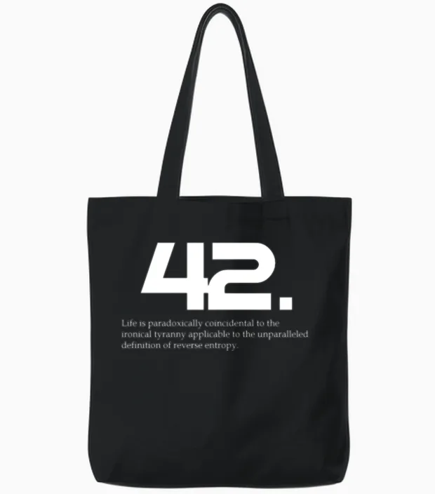 42 the Hitchhiker's Guide to the Galaxy Tote Bags in Black