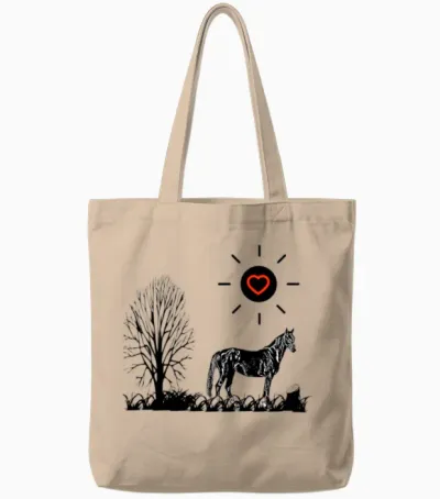 Horse Tote Bags - Natural