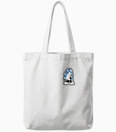 Star Wars R2-D2 Pocket T-Shirt Logo, Black, S Tote Bags - White