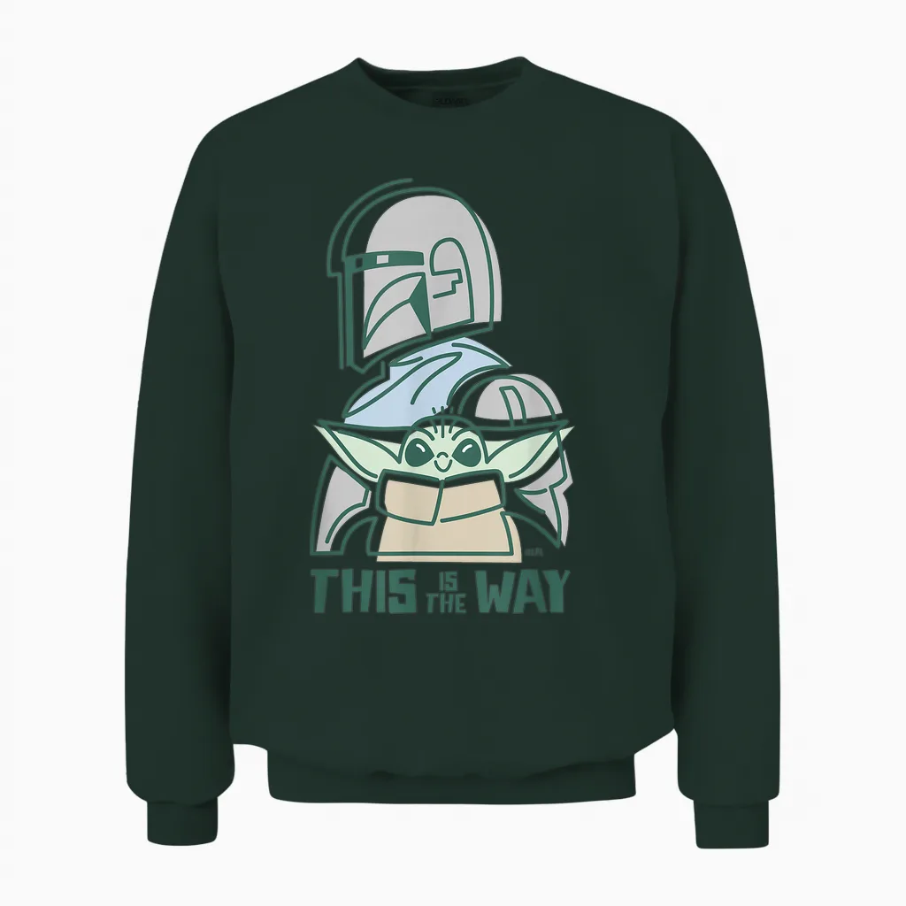 Star Wars the Mandalorian and Grogu This Is the Way Cute Unisex Sweatshirt in Forest