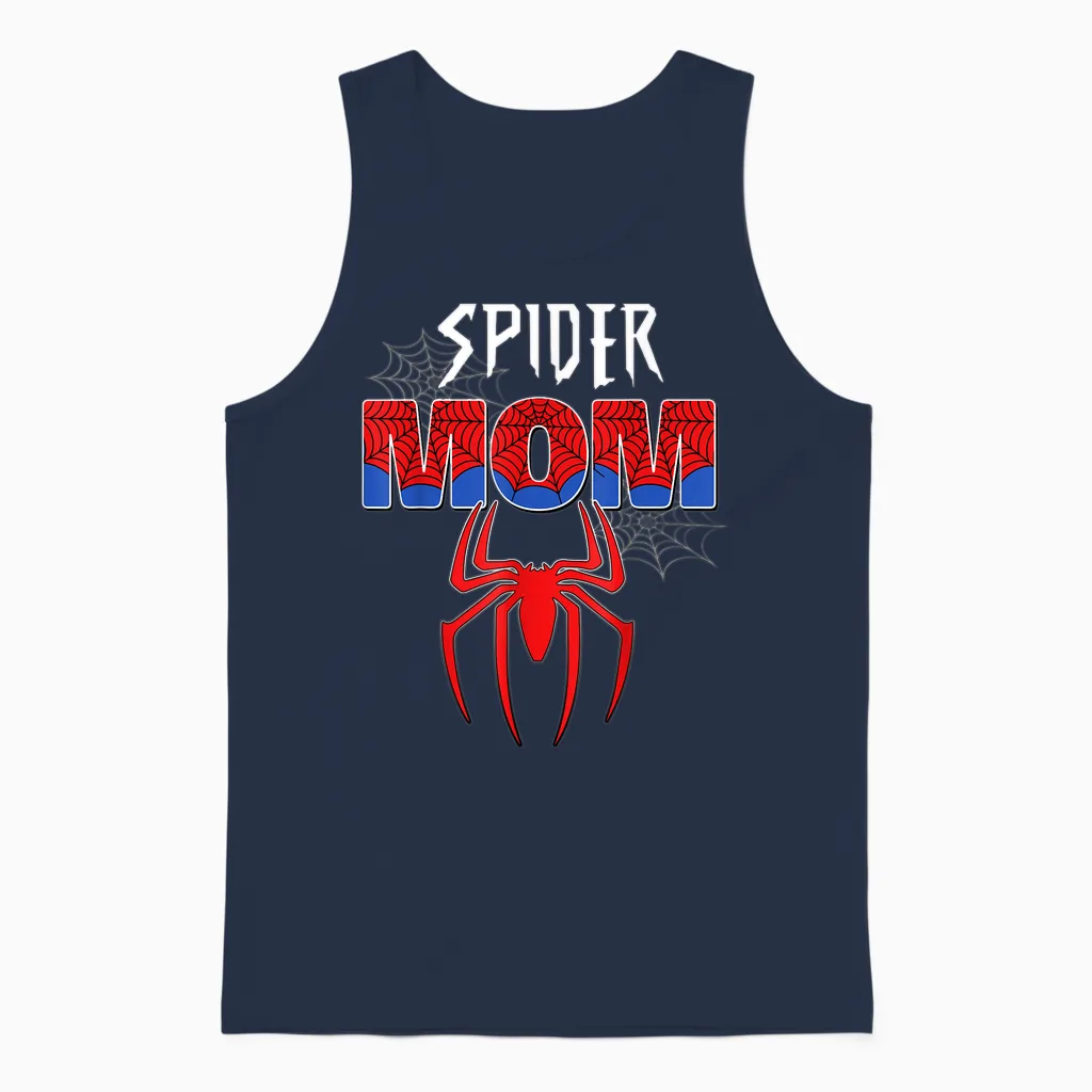 Women Spider Mom Mother's Day Matching Family Birthday Unisex Tank Top in Navy