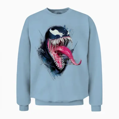 Marvel Spider-Man 2 Gamerverse Venom Erupts T-Shirt, Black Unisex Sweatshirt - Light Blue