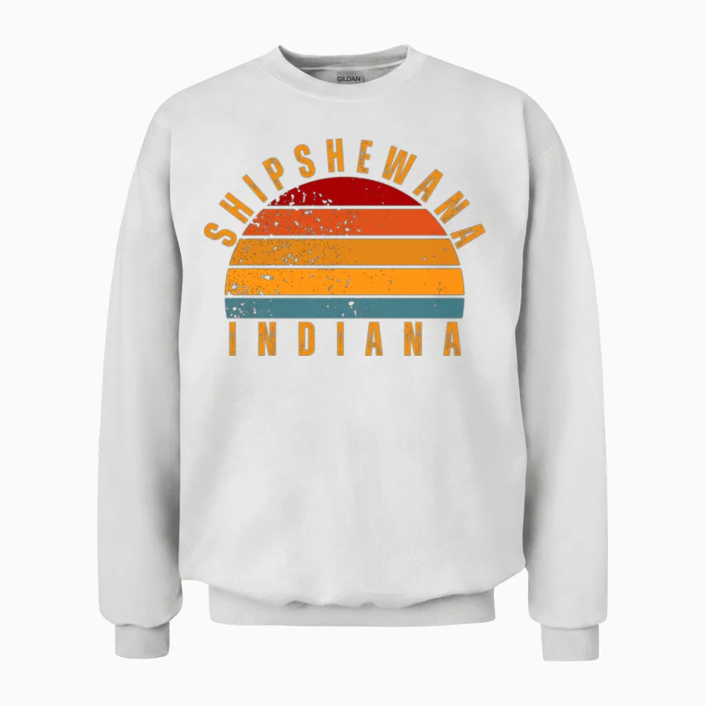 Shipshewana Indiana Vintage Retro Unisex Sweatshirt in White