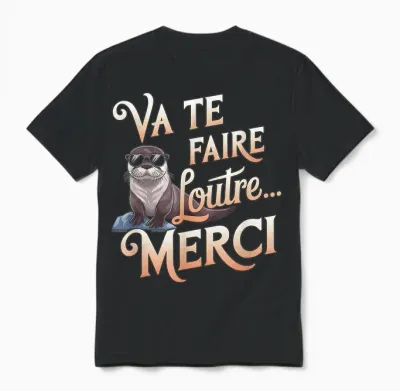 Va Te Faire Loutre Tee Funny Man Woman Original Fan Humour Unisex T-Shirt - Black