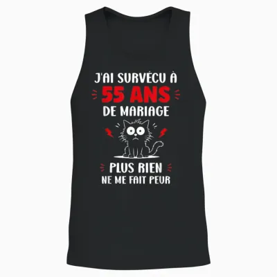 Couple 55 Ans Blague Humour Anniversaire De Mariage 55 Ans Unisex Tank Top - Black