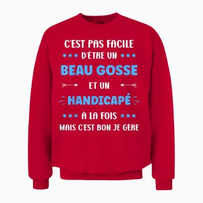 Handicapped Humour Quote Handicapped Humor Unisex Sweatshirt - Red
