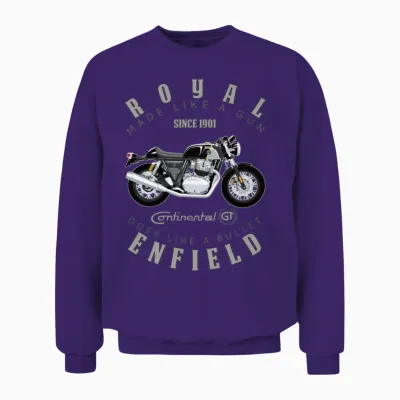 Royal Enfield Continental Gt Designs by Fashion Th Unisex Sweatshirt - Purple