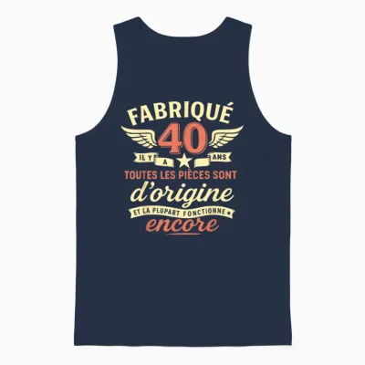40th Birthday Man Woman 40 Years 1985 Funny Gift Unisex Tank Top - Navy