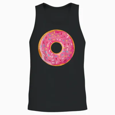 Donut T-Shirt Doughnut Costume Shirt T-Shirt, White Unisex Tank Top - Black