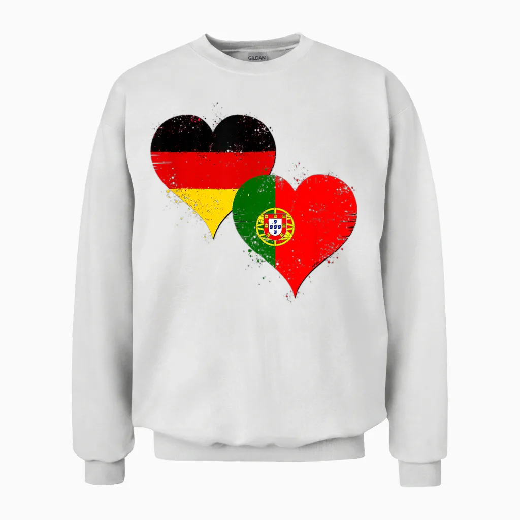Stolze Deutsch Portugiesisch Mit Deutschland Portugal Flagge Unisex Sweatshirt in White